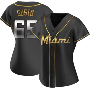 Black Golden Replica Ryan Gusto Women's Miami Marlins Alternate Jersey