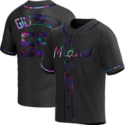 Black Holographic Replica Connor Gillispie Youth Miami Marlins Alternate Jersey