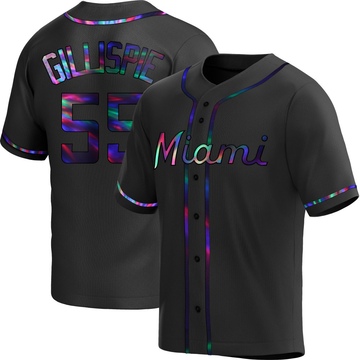 Black Holographic Replica Connor Gillispie Youth Miami Marlins Alternate Jersey