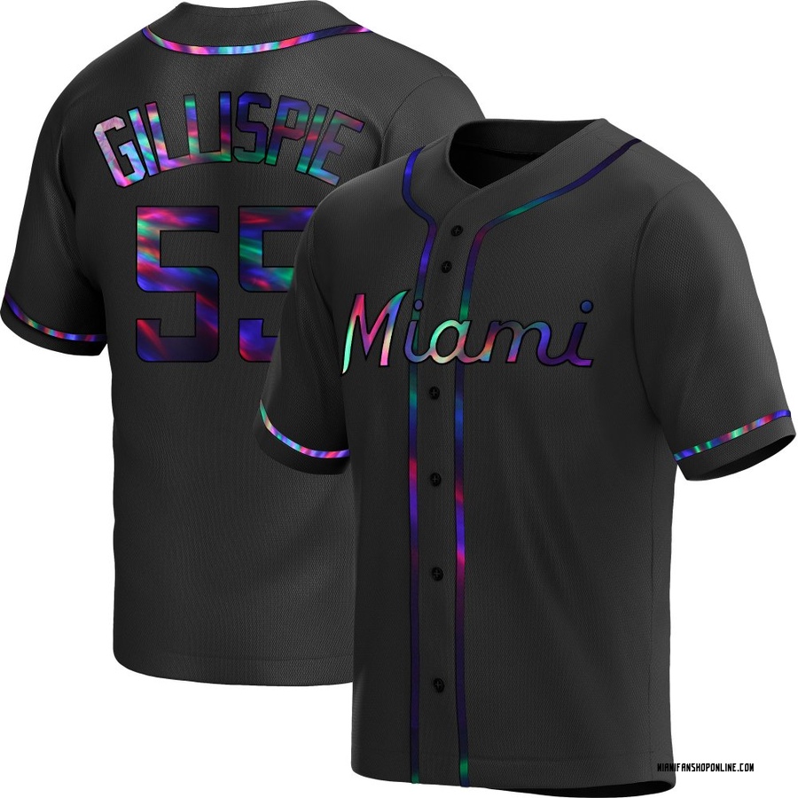 Black Holographic Replica Connor Gillispie Youth Miami Marlins Alternate Jersey
