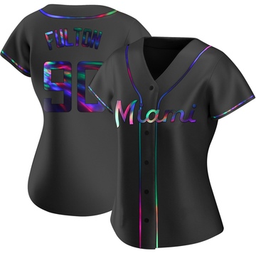 Black Holographic Replica Dax Fulton Women's Miami Marlins Alternate Jersey