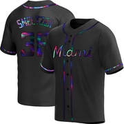 Black Holographic Replica Devin Smeltzer Men's Miami Marlins Alternate Jersey