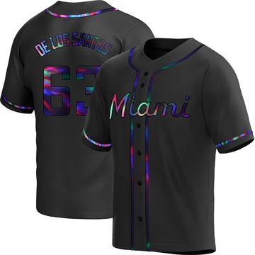 Black Holographic Replica Deyvison De Los Santos Men's Miami Marlins Alternate Jersey