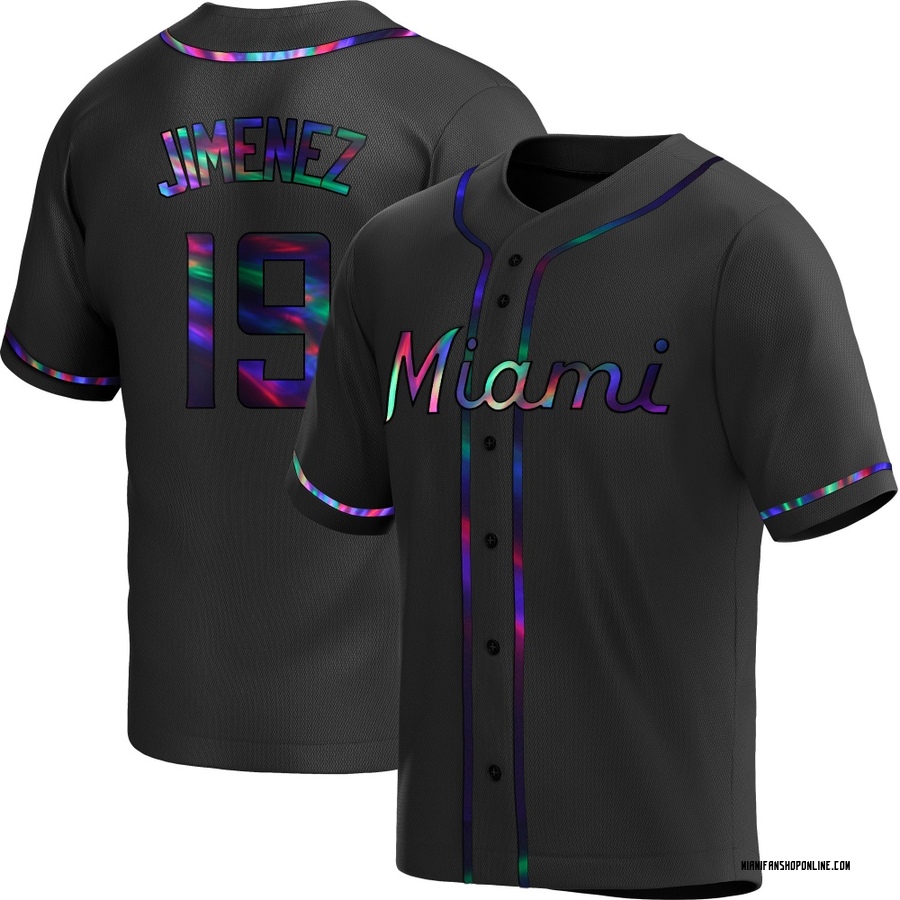 Black Holographic Replica Leo Jimenez Men's Miami Marlins Alternate Jersey