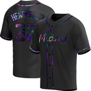 Black Holographic Replica Ronny Henriquez Men's Miami Marlins Alternate Jersey