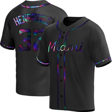 Black Holographic Replica Ronny Henriquez Youth Miami Marlins Alternate Jersey
