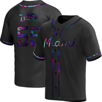 Black Holographic Replica Tyler Zuber Men's Miami Marlins Alternate Jersey