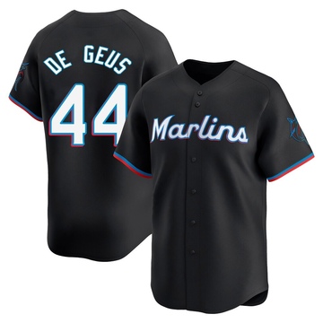 Black Limited Brett de Geus Men's Miami Marlins Alternate Jersey