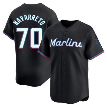 Black Limited Brian Navarreto Men's Miami Marlins Alternate Jersey