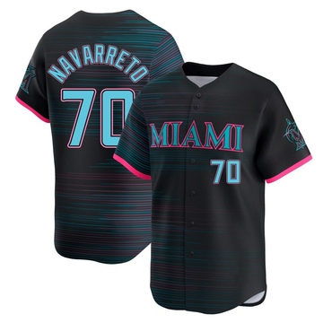 Black Limited Brian Navarreto Youth Miami Marlins 2025 City Connect Jersey