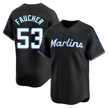 Black Limited Calvin Faucher Men's Miami Marlins Alternate Jersey