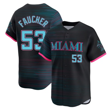Black Limited Calvin Faucher Youth Miami Marlins 2025 City Connect Jersey
