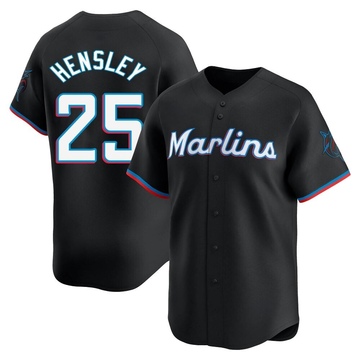 Black Limited David Hensley Men's Miami Marlins Alternate Jersey