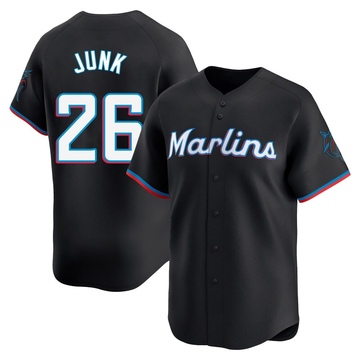 Black Limited Janson Junk Men's Miami Marlins Alternate Jersey
