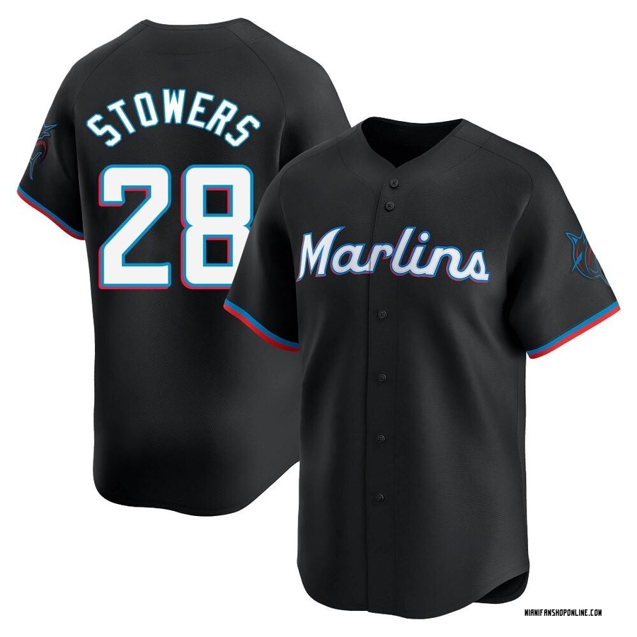 Black Limited Kyle Stowers Youth Miami Marlins Alternate Jersey