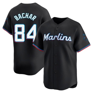 Black Limited Lake Bachar Men's Miami Marlins Alternate Jersey