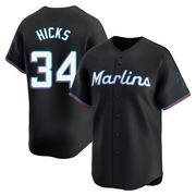Black Limited Liam Hicks Youth Miami Marlins Alternate Jersey