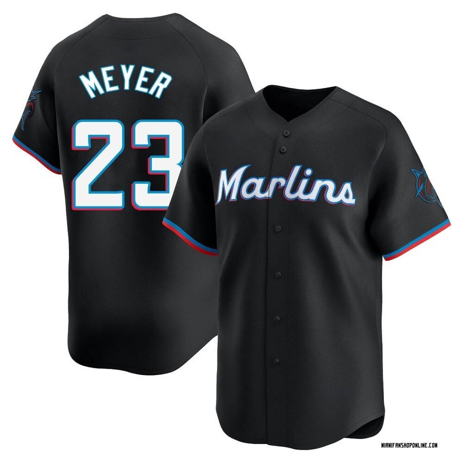 Black Limited Max Meyer Youth Miami Marlins Alternate Jersey