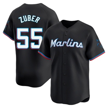Black Limited Tyler Zuber Youth Miami Marlins Alternate Jersey