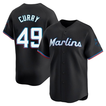 Black Limited Xzavion Curry Youth Miami Marlins Alternate Jersey