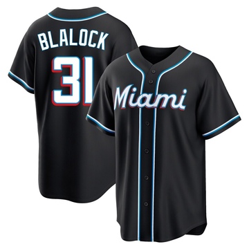 Black Replica Bradley Blalock Youth Miami Marlins Fashion Out Jersey