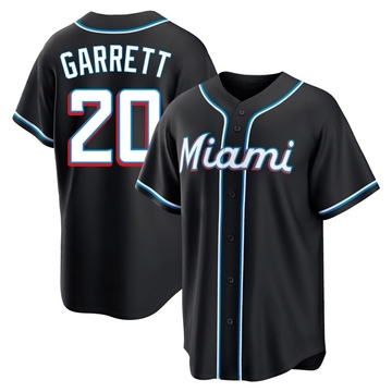 Black Replica Braxton Garrett Men's Miami Marlins Fashion Out Jersey