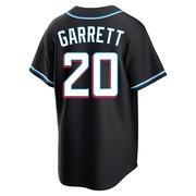 Black Replica Braxton Garrett Youth Miami Marlins Fashion Out Jersey
