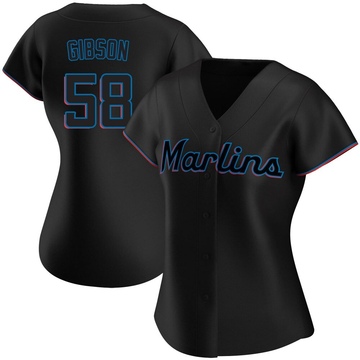 Black Replica Cade Gibson Women's Miami Marlins Alternate Jersey