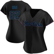 Black Replica Christian Roa Women's Miami Marlins Alternate Jersey