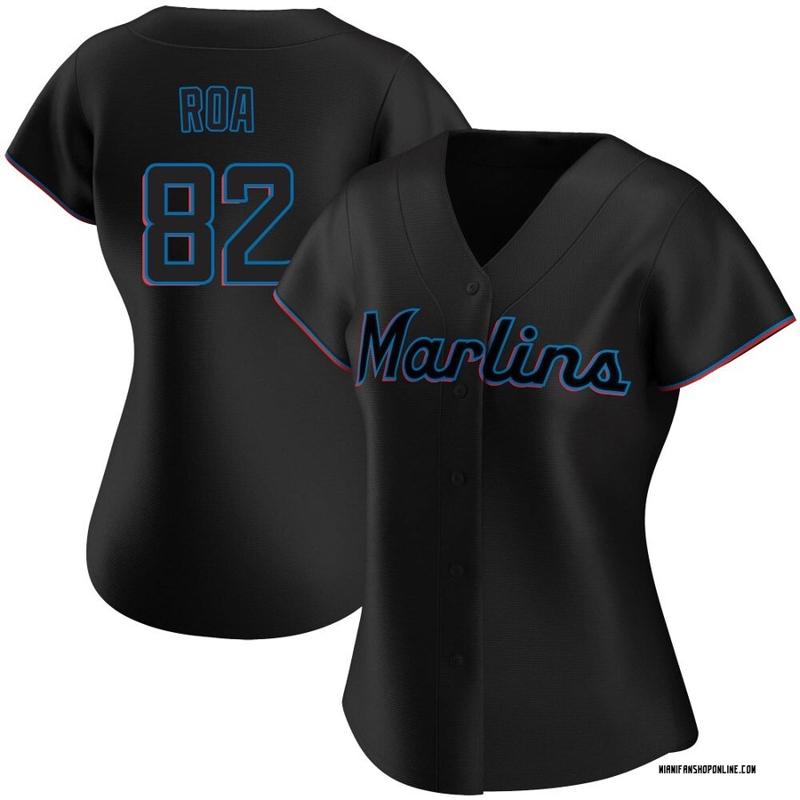Black Replica Christian Roa Women's Miami Marlins Alternate Jersey
