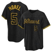 Black Replica Christopher Morel Youth Miami Marlins Snake Skin City Jersey