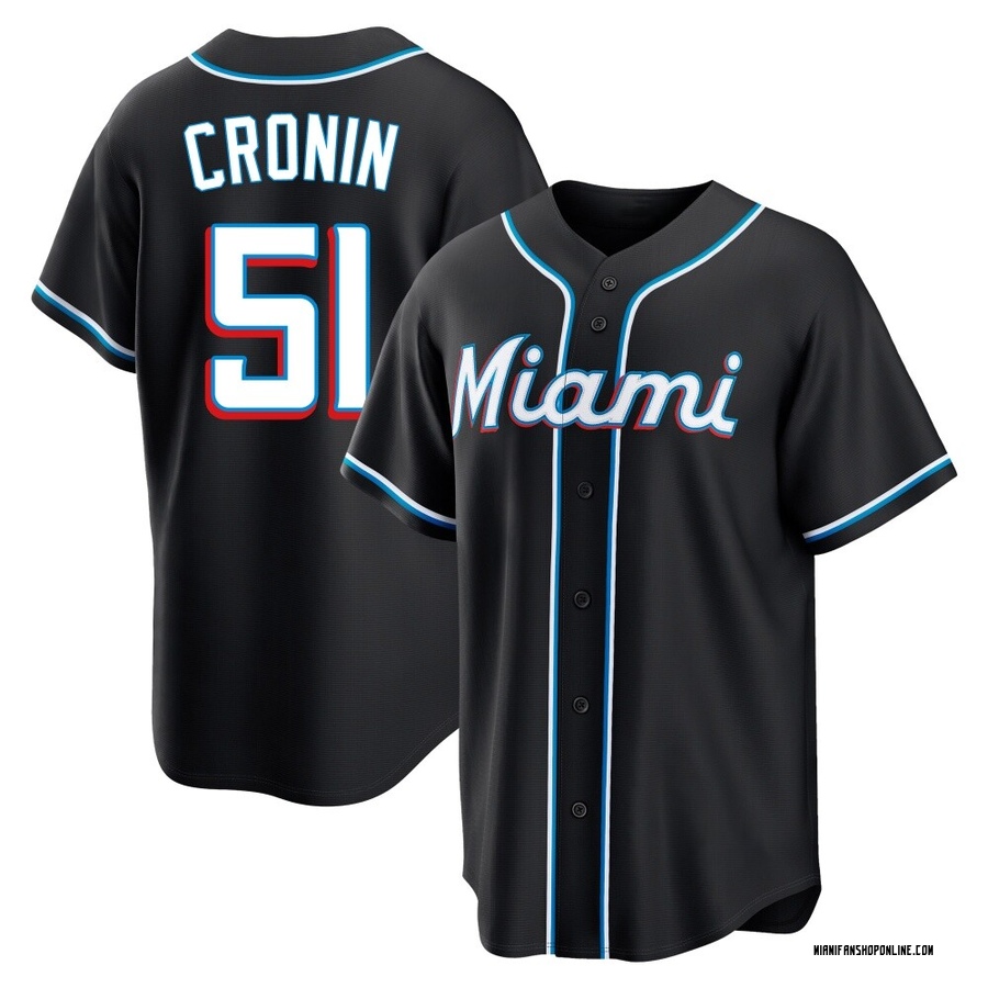 Black Replica Declan Cronin Men's Miami Marlins Fashion Out Jersey