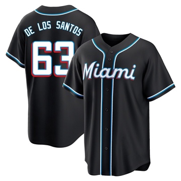 Black Replica Deyvison De Los Santos Men's Miami Marlins Fashion Out Jersey
