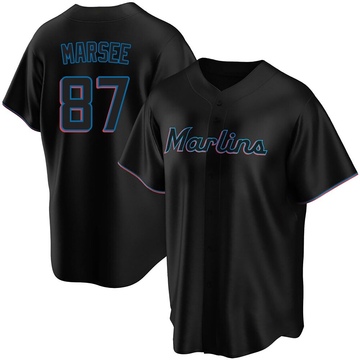 Black Replica Jakob Marsee Youth Miami Marlins Alternate Jersey
