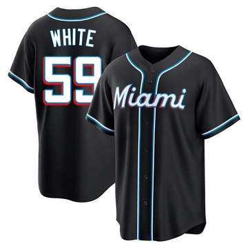 Black Replica Joshua White Men's Miami Marlins Fashion Out Jersey