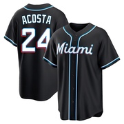 Black Replica Maximo Acosta Youth Miami Marlins Fashion Out Jersey