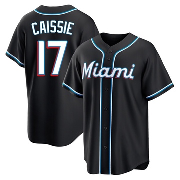 Black Replica Owen Caissie Men's Miami Marlins Fashion Out Jersey