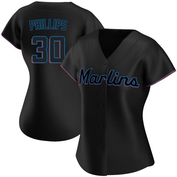 Black Replica Tyler Phillips Women's Miami Marlins Alternate Jersey
