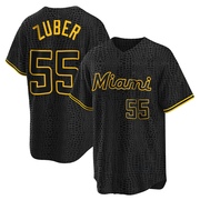 Black Replica Tyler Zuber Youth Miami Marlins Snake Skin City Jersey