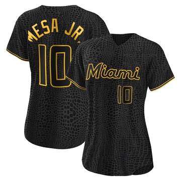 Black Replica Victor Mesa Jr. Women's Miami Marlins Snake Skin City Jersey