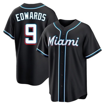 Black Replica Xavier Edwards Men's Miami Marlins Fashion Out Jersey