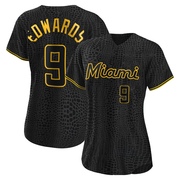 Black Replica Xavier Edwards Women's Miami Marlins Snake Skin City Jersey