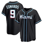 Black Replica Xavier Edwards Youth Miami Marlins Fashion Out Jersey