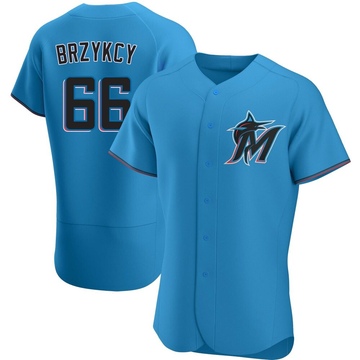 Blue Authentic Zach Brzykcy Men's Miami Marlins Alternate Jersey