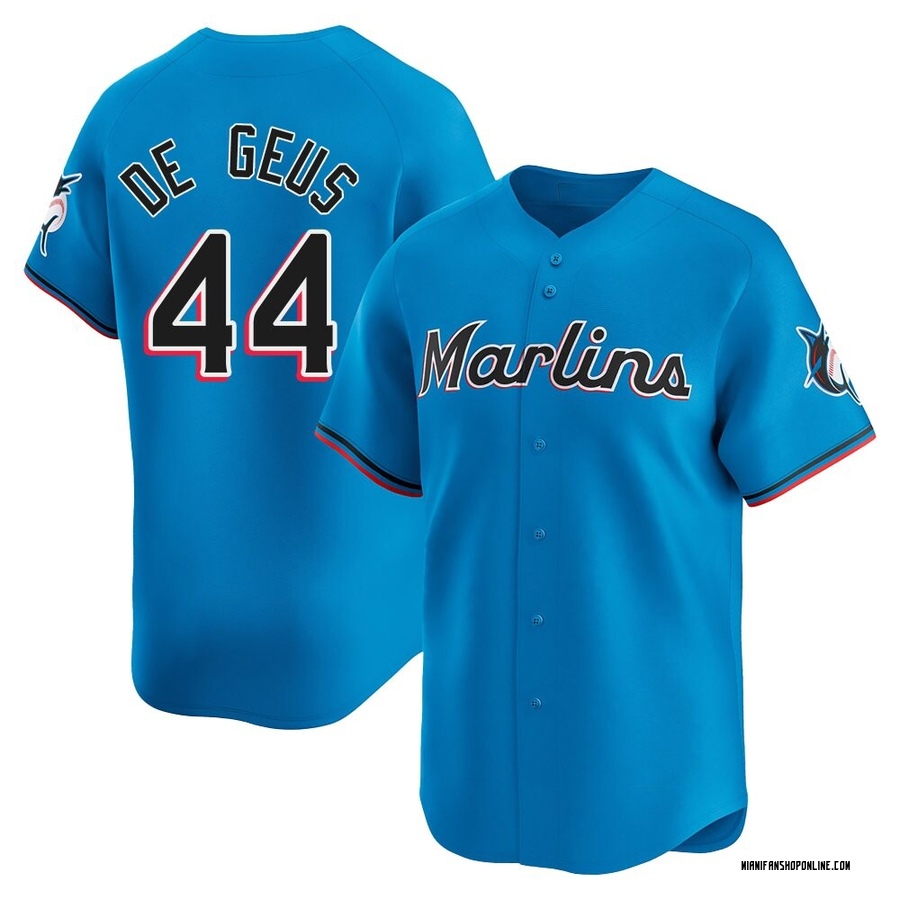 Blue Limited Brett de Geus Men's Miami Marlins Alternate Jersey