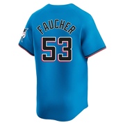 Blue Limited Calvin Faucher Men's Miami Marlins Alternate Jersey