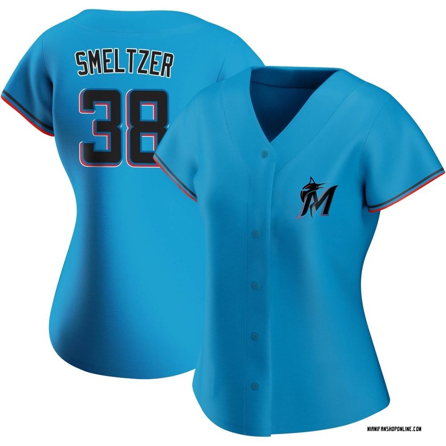 Blue Replica Devin Smeltzer Women's Miami Marlins Alternate Jersey