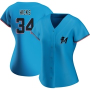 Blue Replica Liam Hicks Women's Miami Marlins Alternate Jersey