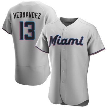 Gray Authentic Heriberto Hernandez Men's Miami Marlins Road Jersey