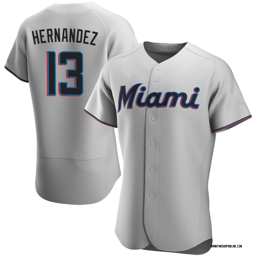 Gray Authentic Heriberto Hernandez Men's Miami Marlins Road Jersey